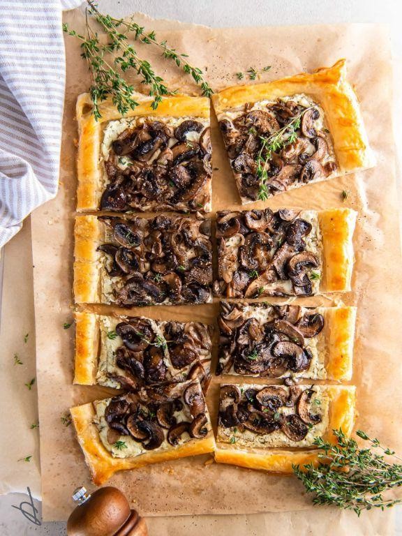 Maitake Mushroom and Goat Cheese Tart