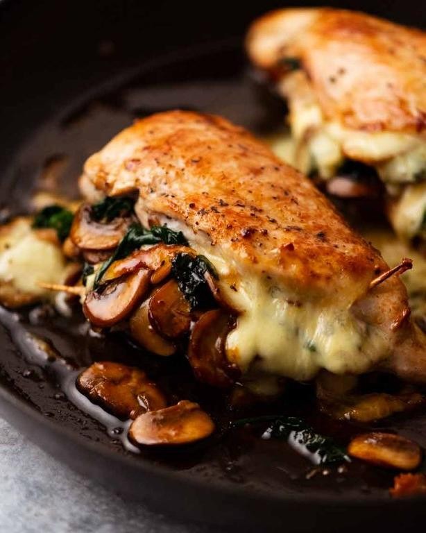 Maitake Mushroom and Gruyère Stuffed Chicken