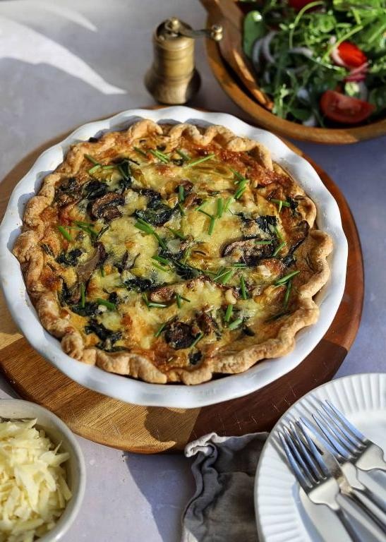 Maitake Mushroom and Leek Quiche
