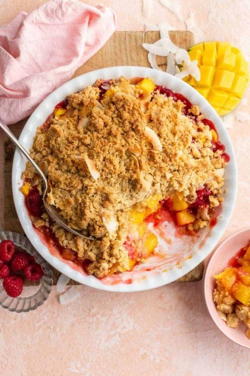 Mango Coconut Crumble with Macadamia Topping
