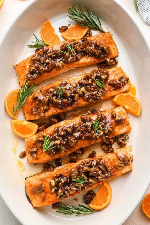 Maple Glazed Salmon with Pecan Crust