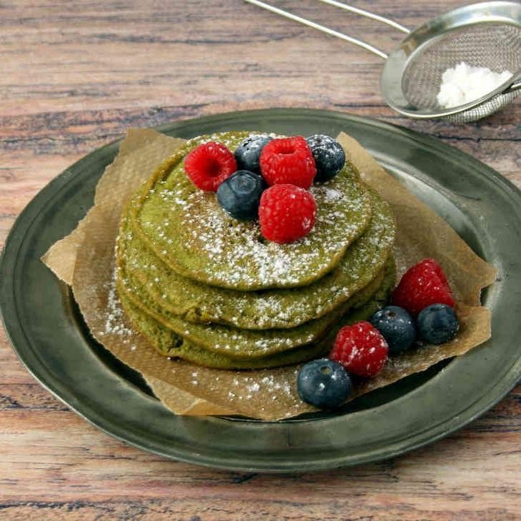 Matcha Green Tea Keto Pancakes