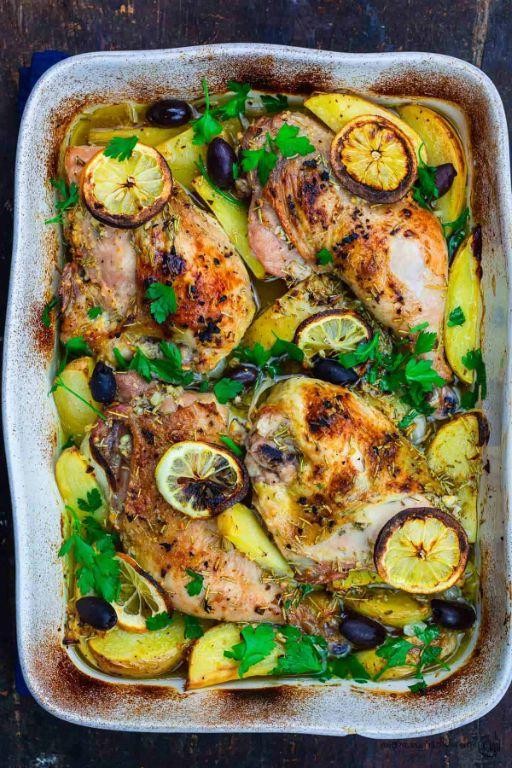 Mediterranean Baked Chicken with Lemon Potatoes