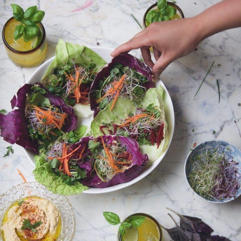Mediterranean Chickpea Cabbage Wraps