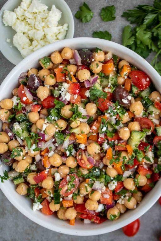 Mediterranean Chickpea Salad with Feta