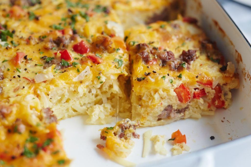 Mediterranean Hash Brown Breakfast Casserole