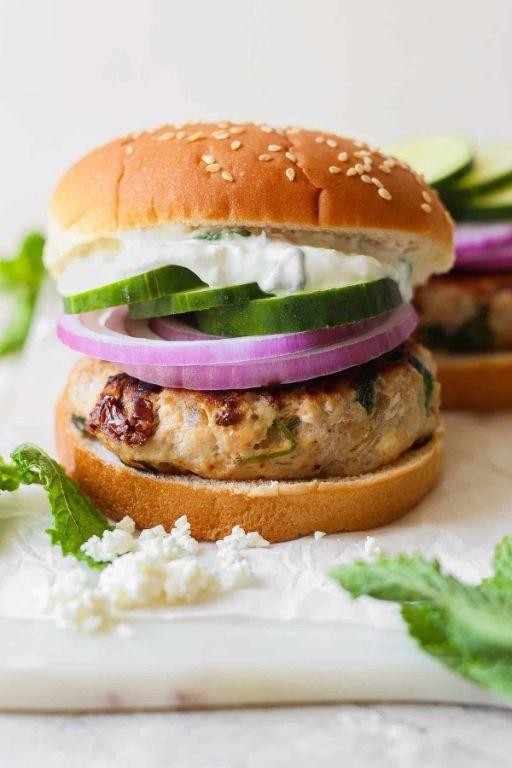 Mediterranean Mushroom Burger with Tzatziki