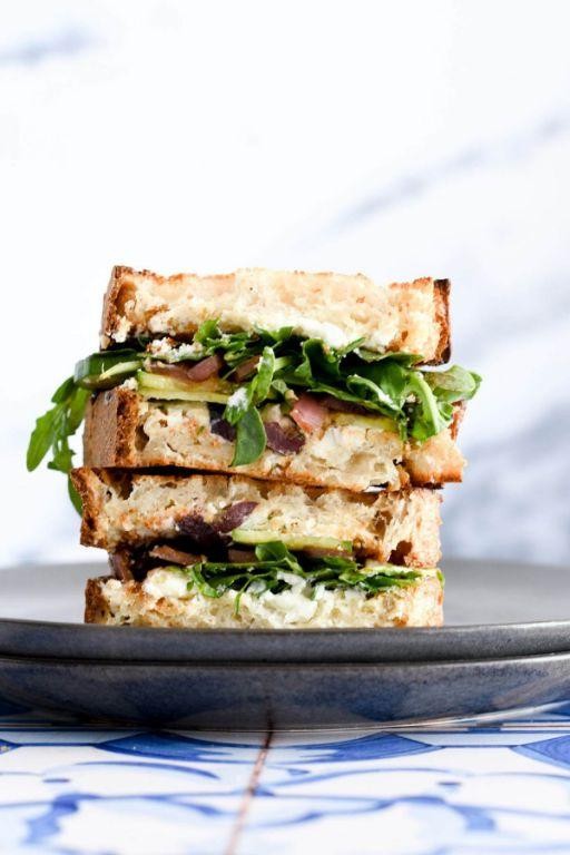 Mediterranean Sourdough Sandwich with Feta and Olives