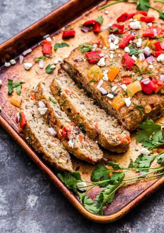 Mediterranean Turkey Meatloaf with Feta