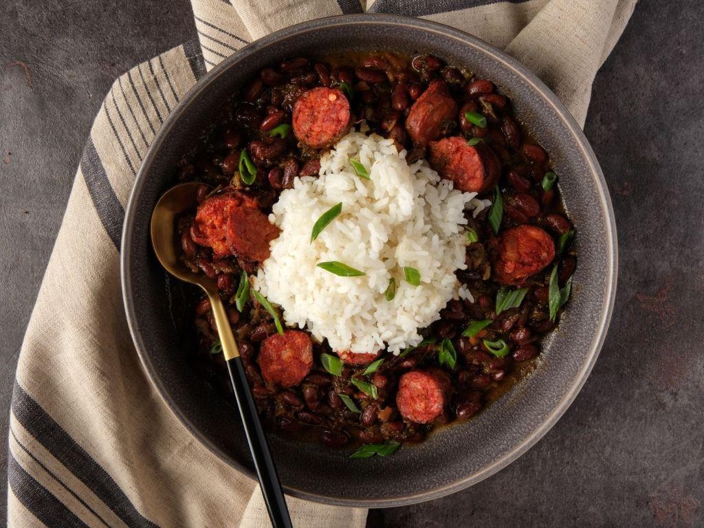Mexican-inspired red beans and rice with chorizo