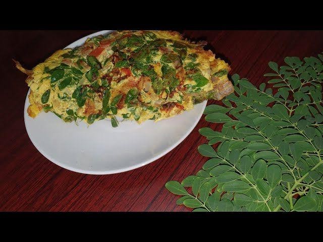 Moringa Leaf Omelette with Tomatoes and Onions