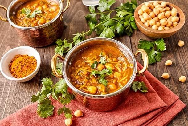 Moroccan Harira Soup with Lentils and Chickpeas
