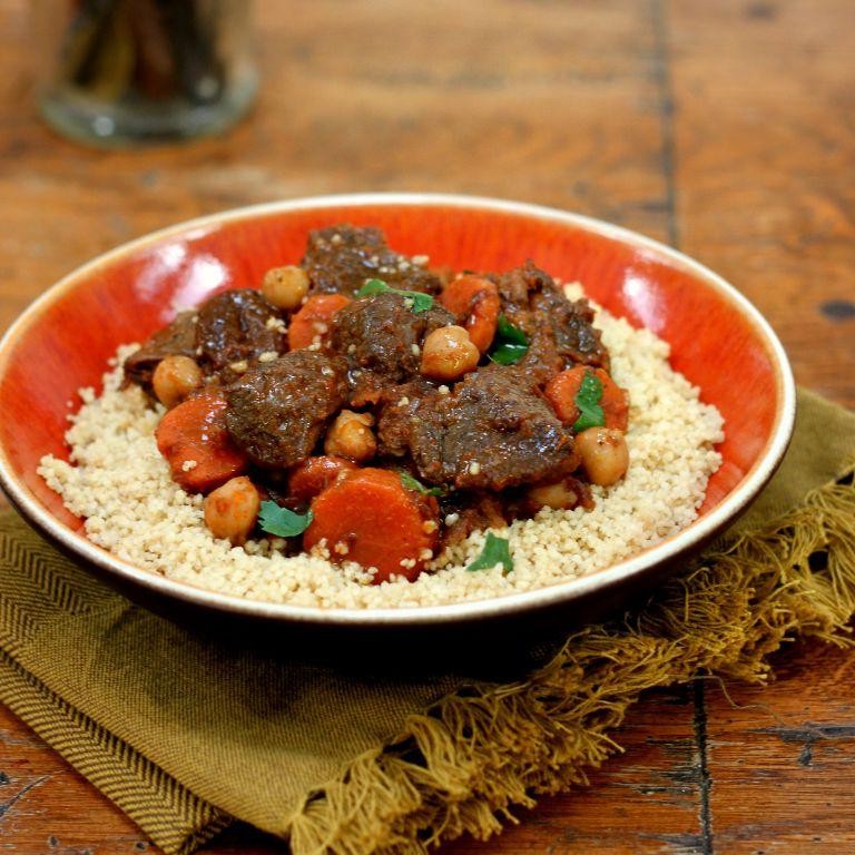 Moroccan Lamb Stew with Apricots and Chickpeas