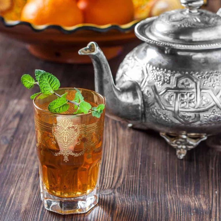 Moroccan Mint Tea with Fresh Herbs