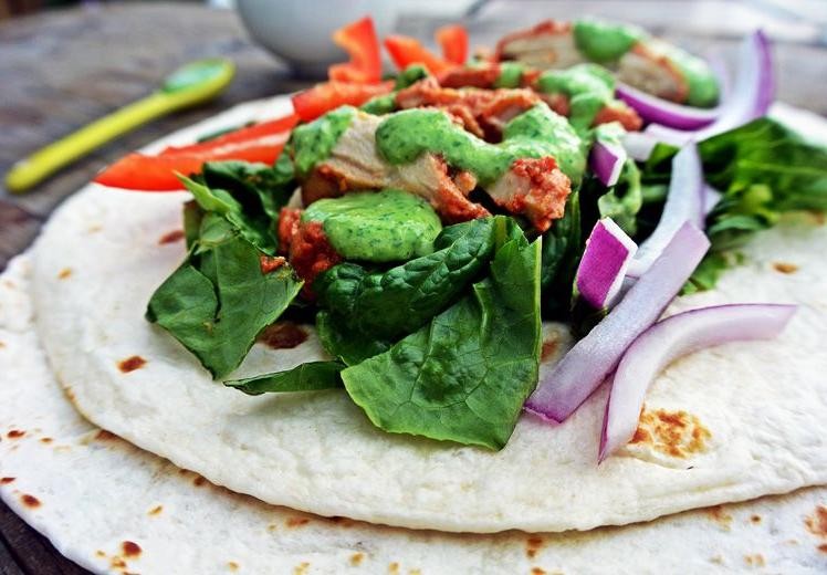 Moroccan Spiced Chicken Cabbage Wraps
