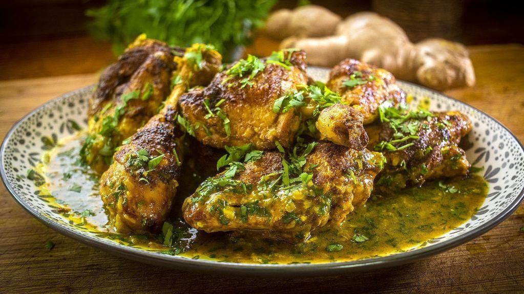 Moroccan Spiced Roasted Chicken with Saffron