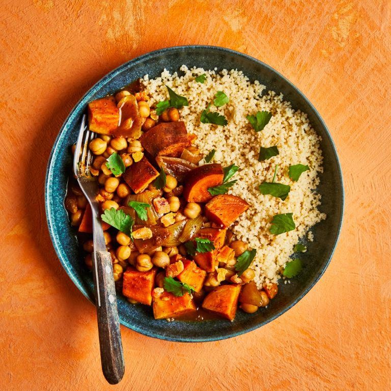 Moroccan Sweet Potato and Chickpea Tagine