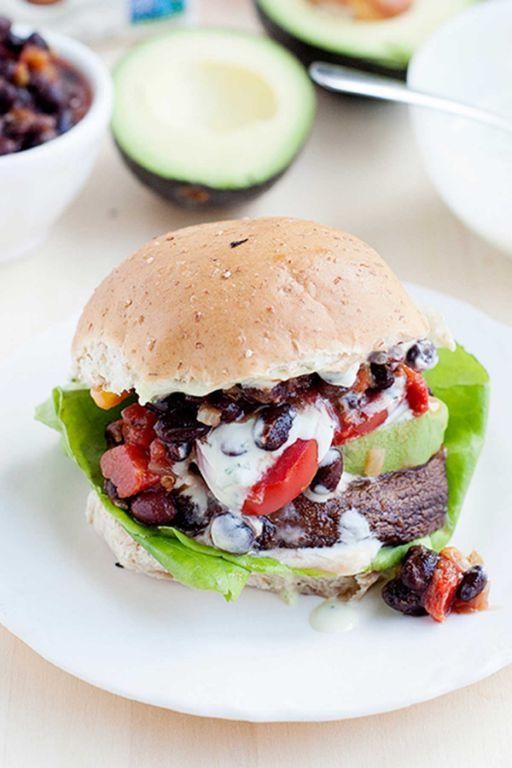 Mushroom and Avocado Ranch Burger