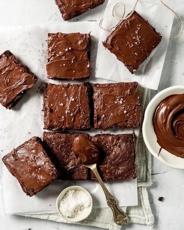 Nutella Brownies with Sea Salt