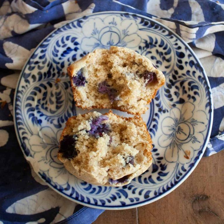 Oat Flour Blueberry Muffins