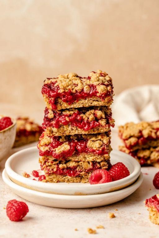 Oat Flour Raspberry Bars