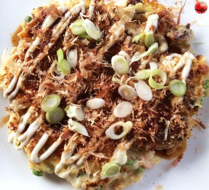 Okonomiyaki with Octopus (Takoyaki Style)