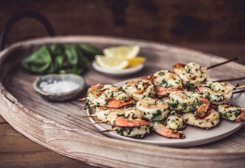 Olive Oil and Herb Marinated Grilled Shrimp