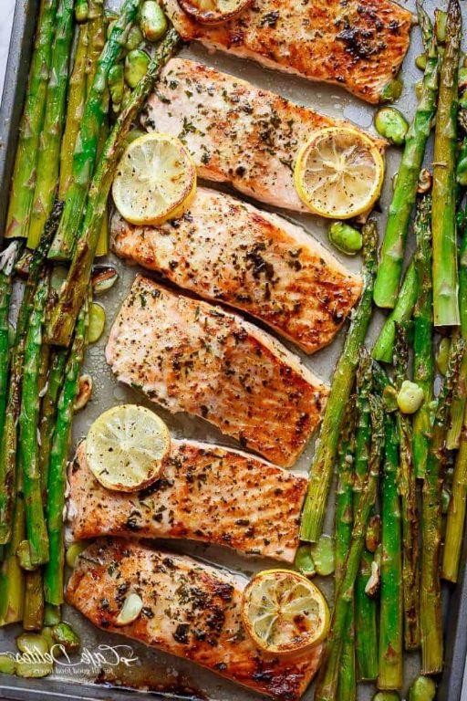 One-Pan Lemon Garlic Salmon with Asparagus