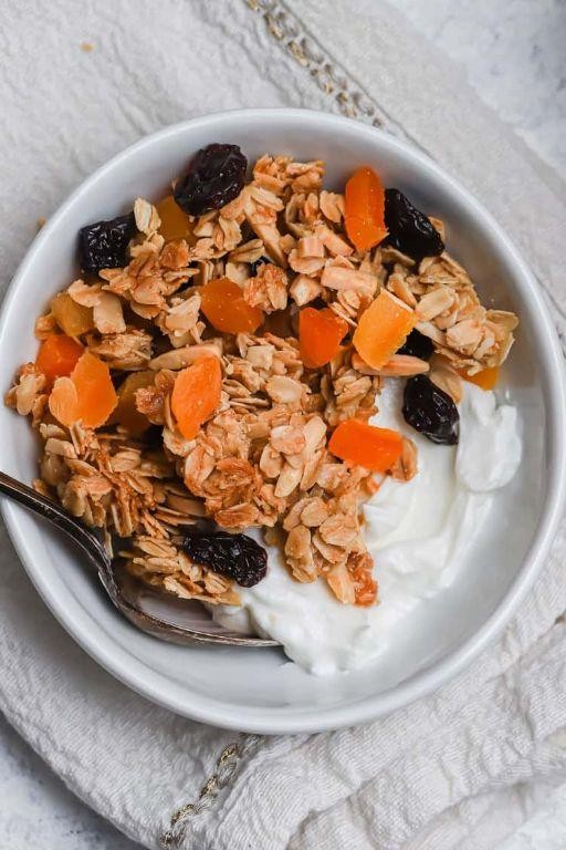 Orgeat Syrup Granola with Dried Fruits