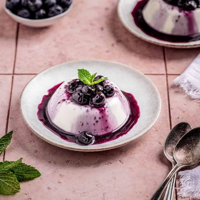 Orgeat Syrup Panna Cotta with Berry Compote