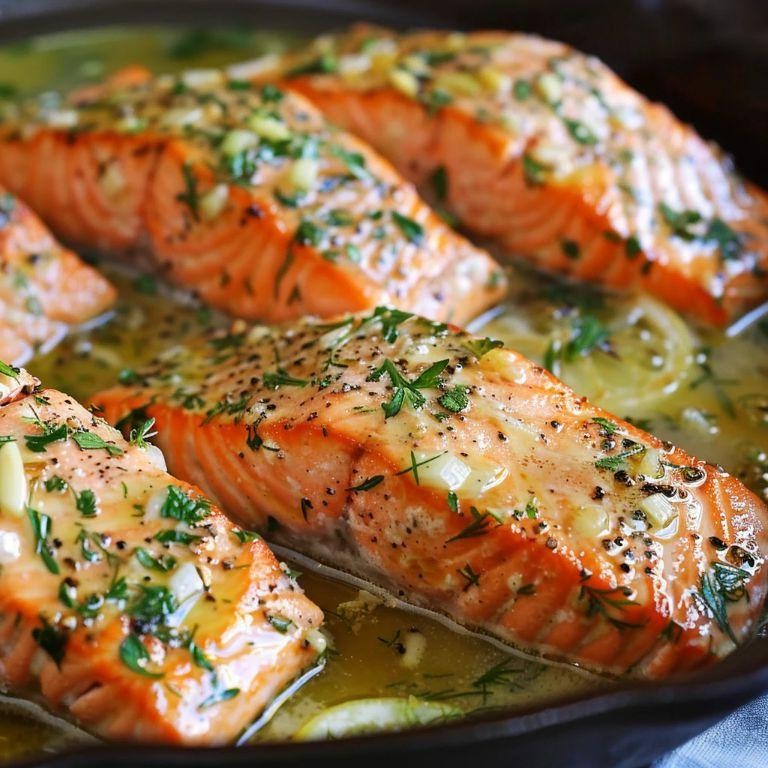Pan-Seared King Salmon with Garlic Herb Crust