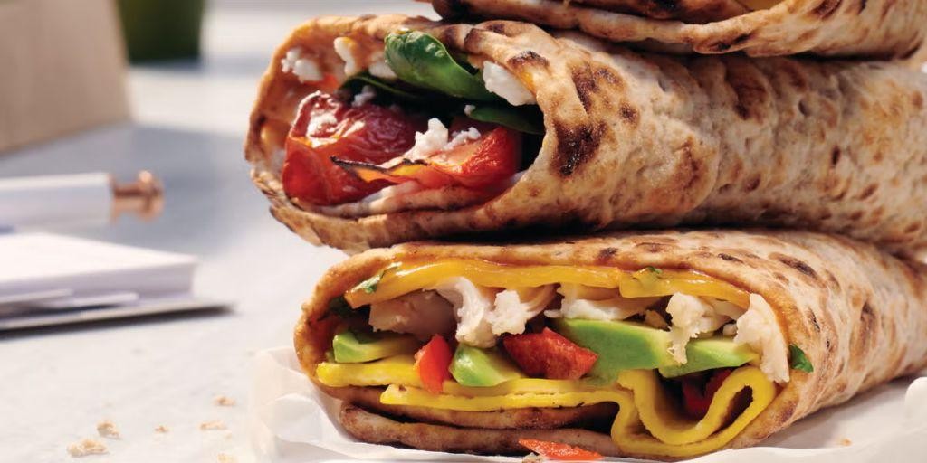 Panera Bread Spinach and Bacon Breakfast Wrap