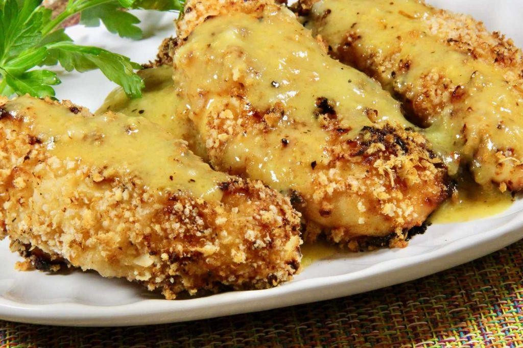 Panko Chicken Breast with Honey Mustard Dip