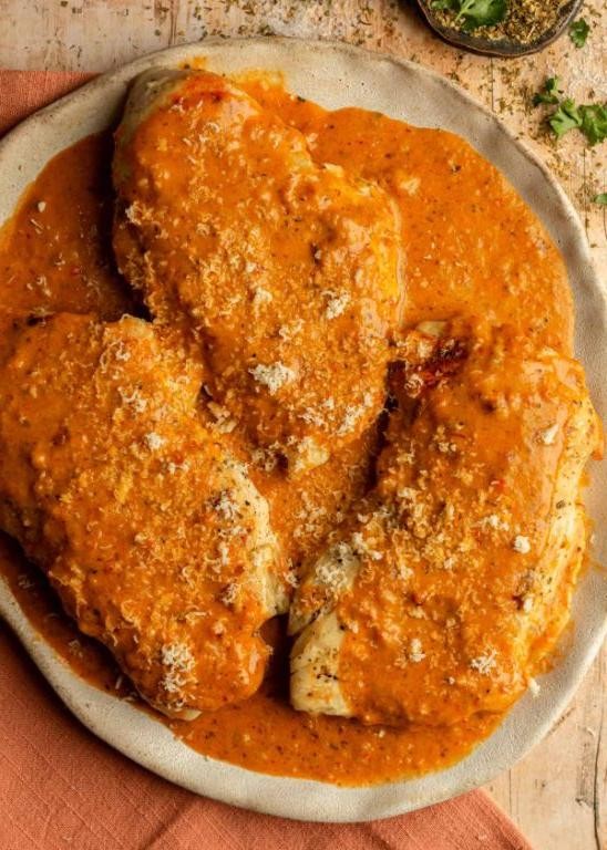 Panko Chicken Breast with Sun-Dried Tomato Pesto