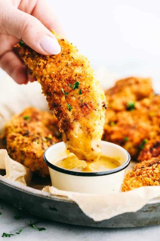 Panko and Parmesan Crispy Chicken Breast Tenders