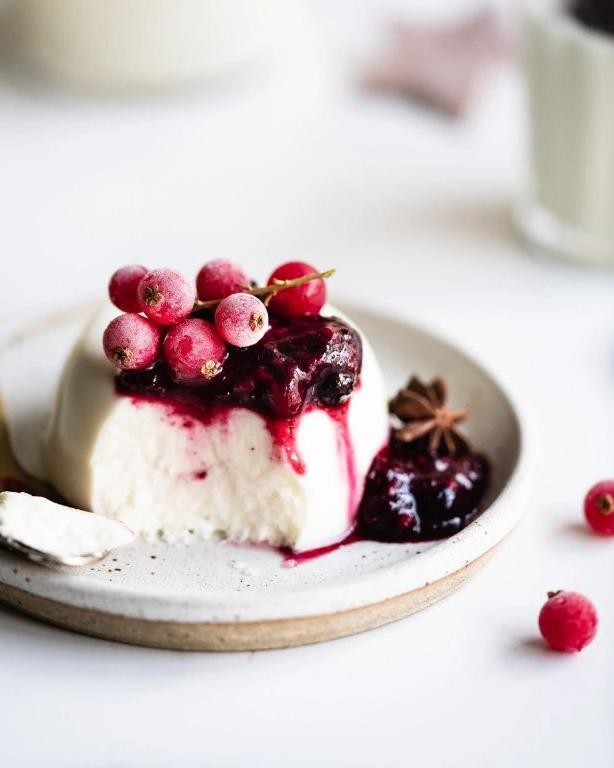 Panna Cotta with Berry Compote