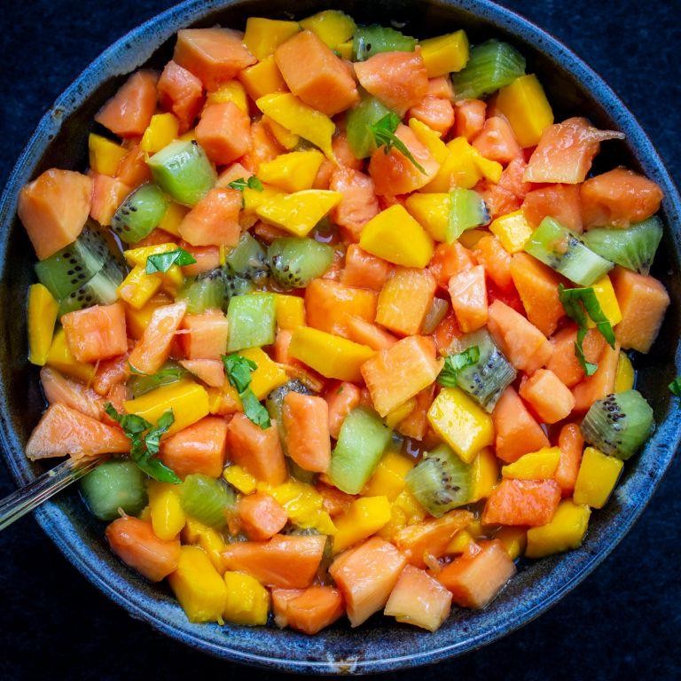 Passionfruit Papaya Coconut Fruit Salad