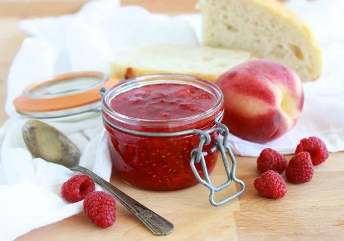 Peach Raspberry Freezer Jam