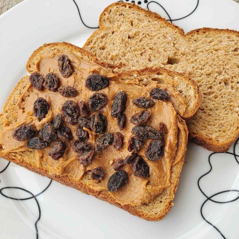 Peanut Butter and Cinnamon Raisin Sandwich