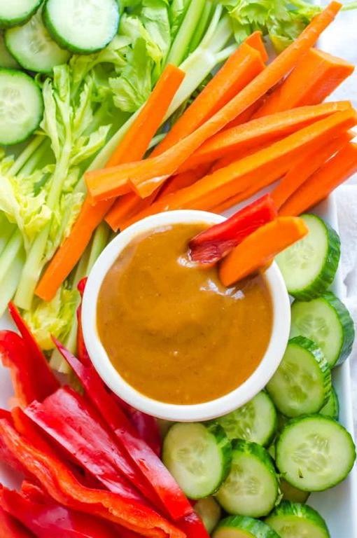 Peanut Sauce Dipping Platter with Veggies