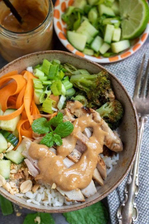 Peanut Sauce Infused Rice Bowls