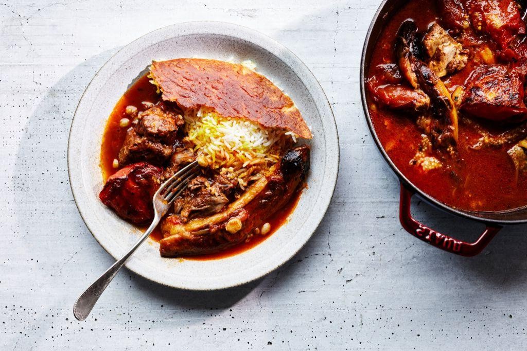 Persian Lamb Stew with Eggplant and Tomatoes
