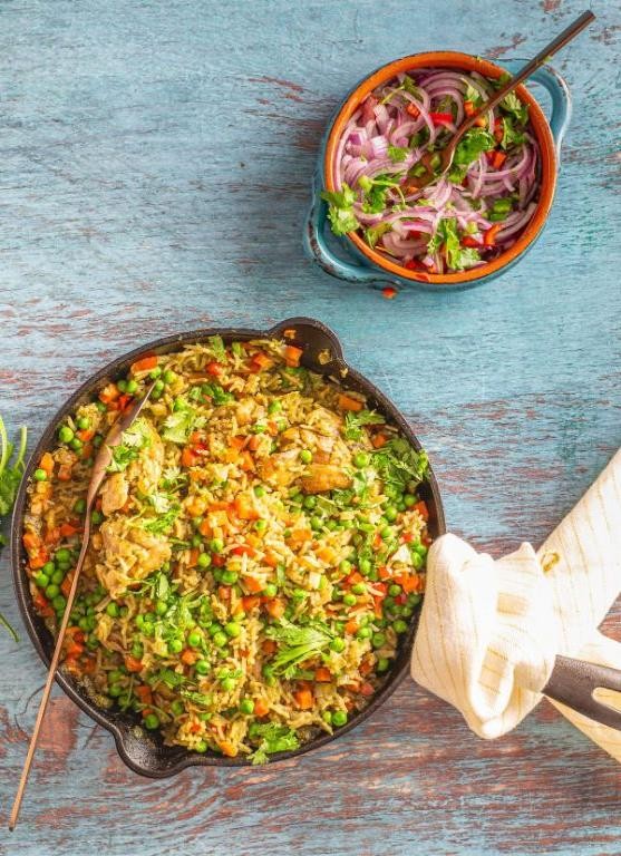 Peruvian Rice with Chicken and Vegetables