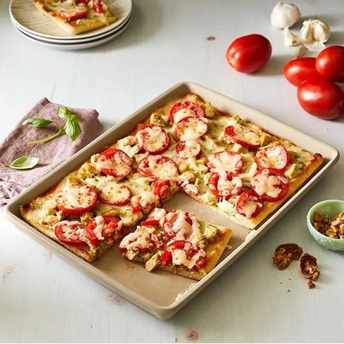 Pesto Chicken and Tomato Flatbread Pizza