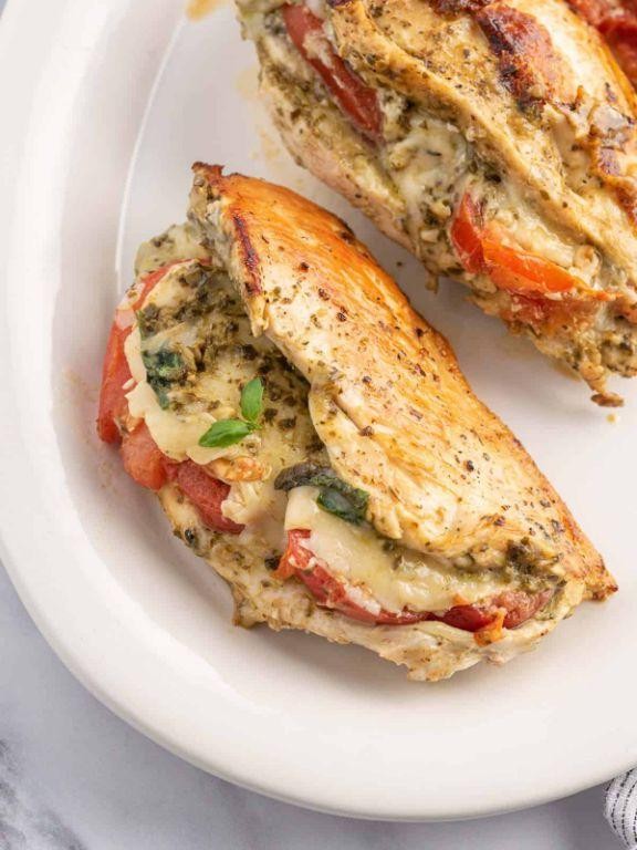 Pesto Stuffed Keto Chicken Tenderloins
