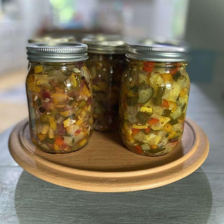 Pickled Squash Relish with Bell Peppers