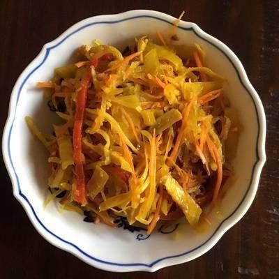 Pickled Squash and Carrot Medley with Turmeric