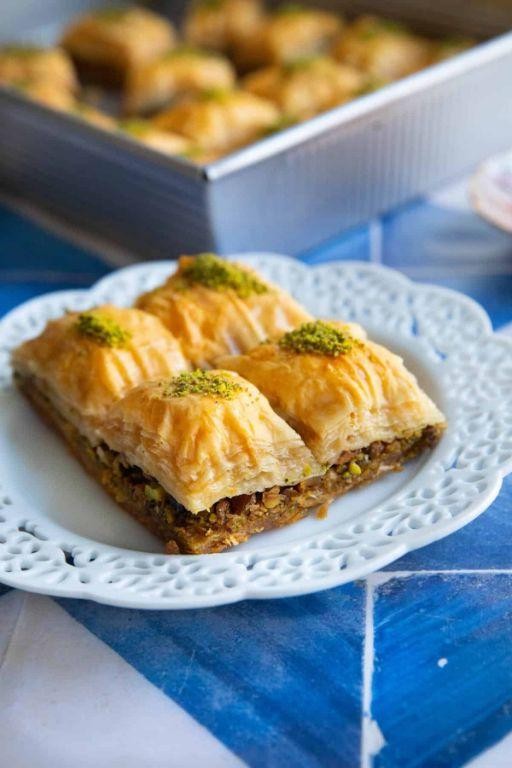 Pineberry and Pistachio Baklava
