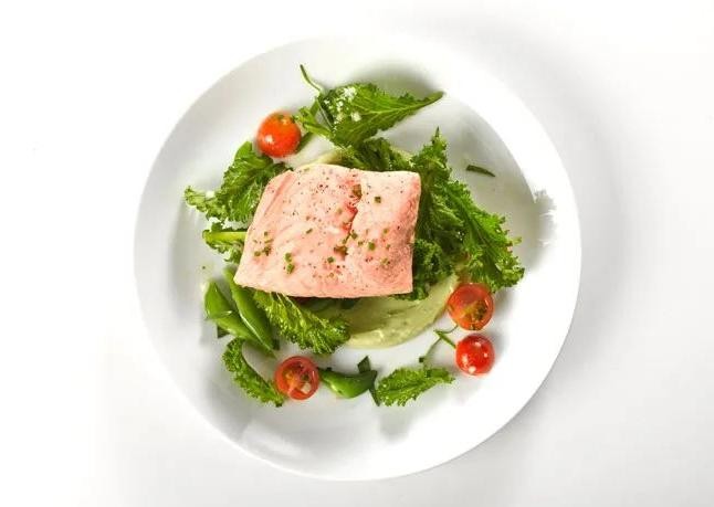 Poached Salmon with Avocado Salsa