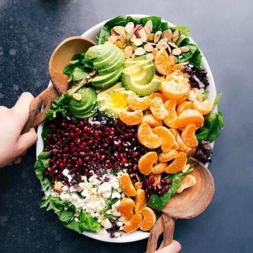 Pomegranate Orange Almond Fruit Salad
